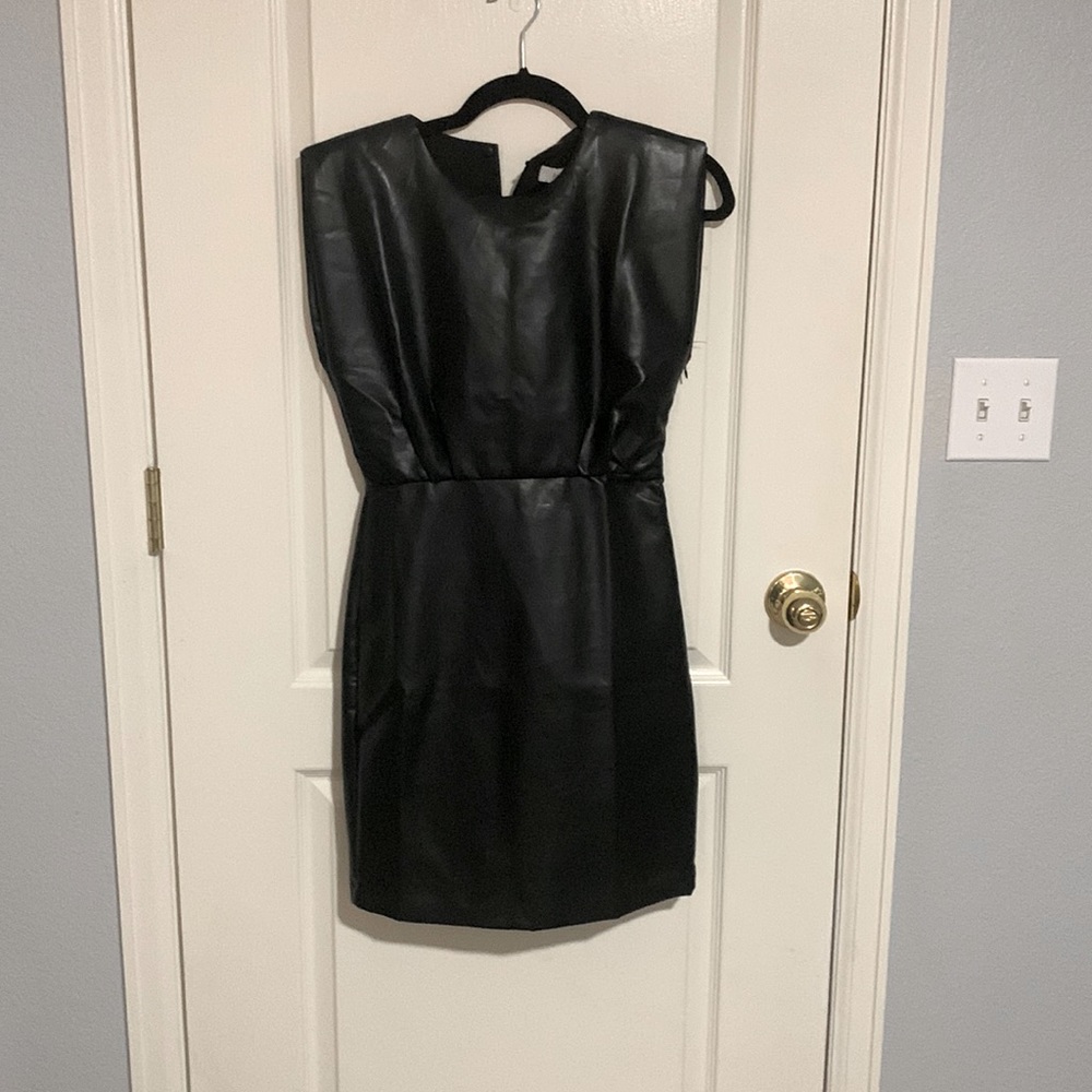 Little black faux leather dress